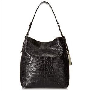 Vince Camuto Juno Black Leather Hobo Bag